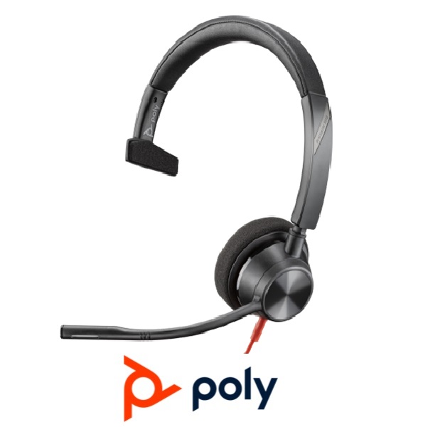 Auricular Poly Blackwire 3310 monoaural USB-A